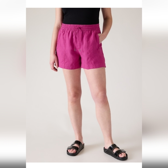 Athleta Retreat Linen Shorts in Iceplant Pink S sold out! NWT MSRP $59 - Picture 6 of 14